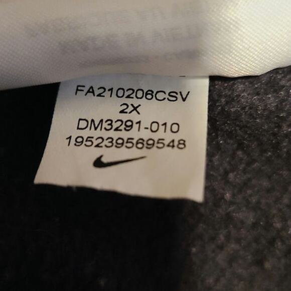 Nike Black Pink Fleece Crop Pullover Crewneck Sweatshirt-2XL - Picture 5 of 6